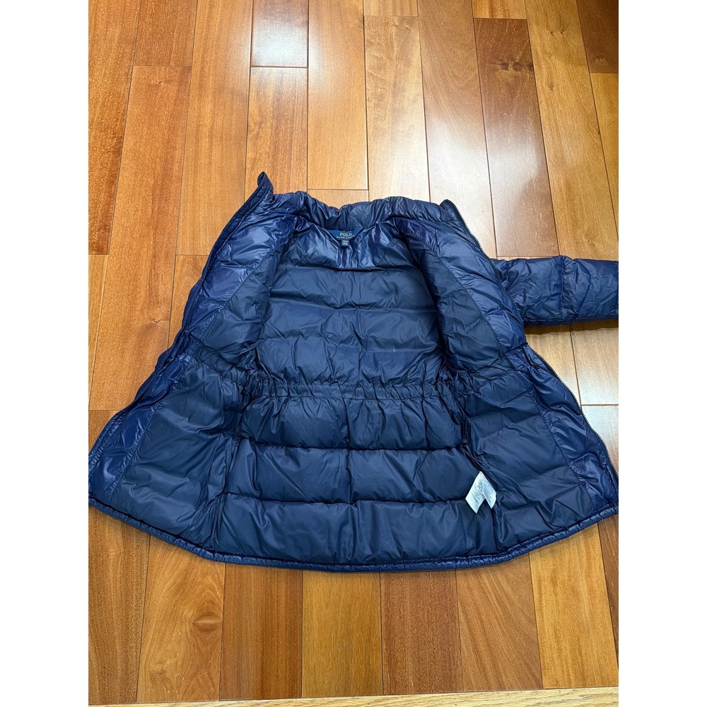 Polo Ralph Lauren Kids Navy Blue Quilted Down Puffer Jacket Size M 8-10 - Picture 4 of 10